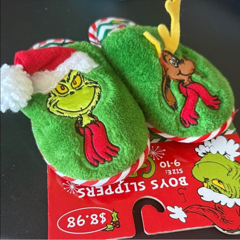 Grinch Kids Slippers - Green